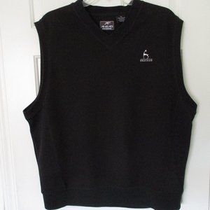 Ahead Mens Sleeveless Braemar C.C. Black Cotton V-Neck Golf Sweater Vest NWOT-XL